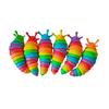 Stress Relief Slug Fidget Toy Articulated Stretch Caterpillar Sensory Toy Portable Travel Bendable Colorful Worm Toy Party Favors
