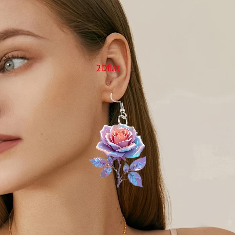Cross-Border Acrylic Rose Earrings: Perfect for Christmas, Valentine's, Mother's Day & Holiday Gifts