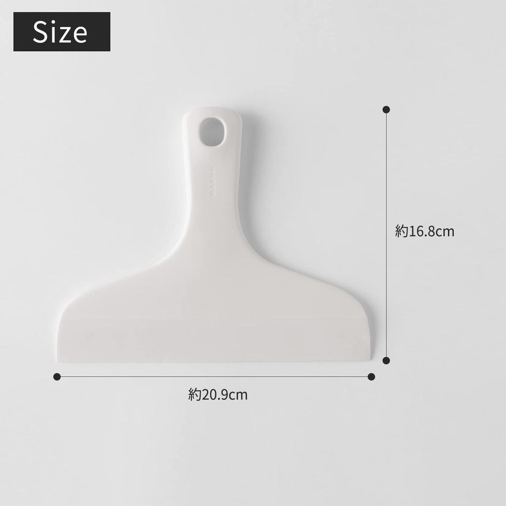Marna Drain Wiper Bath Squeegee Bathroom Squeegee Cleaning W607W (White) (For Mirrors, Walls, etc./Floating Storage)