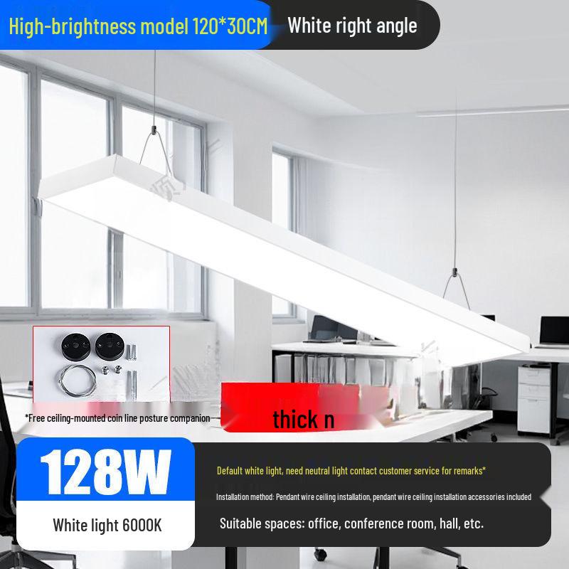 Minimalist Rectangular LED Pendant Light for Barber Shop, Office, or Living Room Ceiling