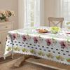 Flower And Bird Tablecloth, Pastoral Round Tablecloth, Flower And Bird Element Tablecloth, Dining Table Decorative Cloth, Green Leaf Flower