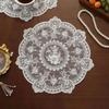 1Pcs Europe Retro Style Table Mat Beautiful Pattern Romantic Exquisite Embroidery Lace Coffee Cups Mat Vase Table Lamp Pad