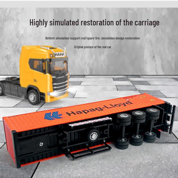 Alloy Semi-Truck Model Toy – American Box Container Truck
