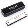 EAST TOP C Tremolo Blues Instrument for Folk and Country Professional Stainless Steel with Leather Case and Cleaning Airtight for Beginners and