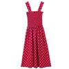 Women's Summer Strap Pleated Chiffon High-rise Mini Polka-dot Print Dress