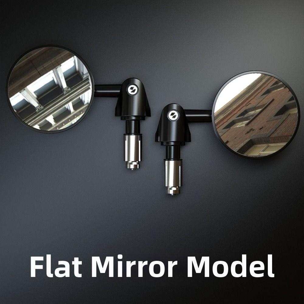 2Pcs Full Angle Motorbike Handlebar Mirror Flat/Convex Handle Bar End Mirror for 16-18mm ID Handle