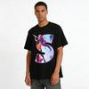 Trendy Anime Sword Girl Print T-Shirt Casual Loose Streetwear Unisex Graphic Tee Pure cotton T-shirt
