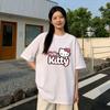 2026 Summer Hello Kitty Cartoon Printed Short Sleeve Pure Cotton Tshirt Parentchild Outfit Classic Fashion Womens Tees Tops