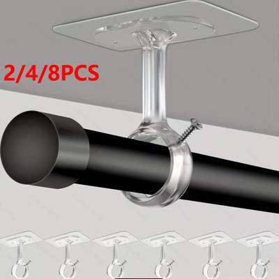 Ganci e Staffe Autoadesive per Aste per Tende da Soffitto Senza Foratura