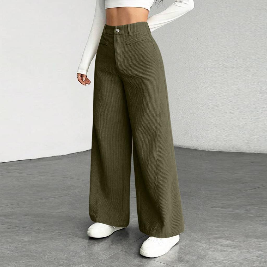 Women's New Wide Leg Pants, Loose Fit Straight Leg Casual Trousers, European Comfortable Everyday Wear