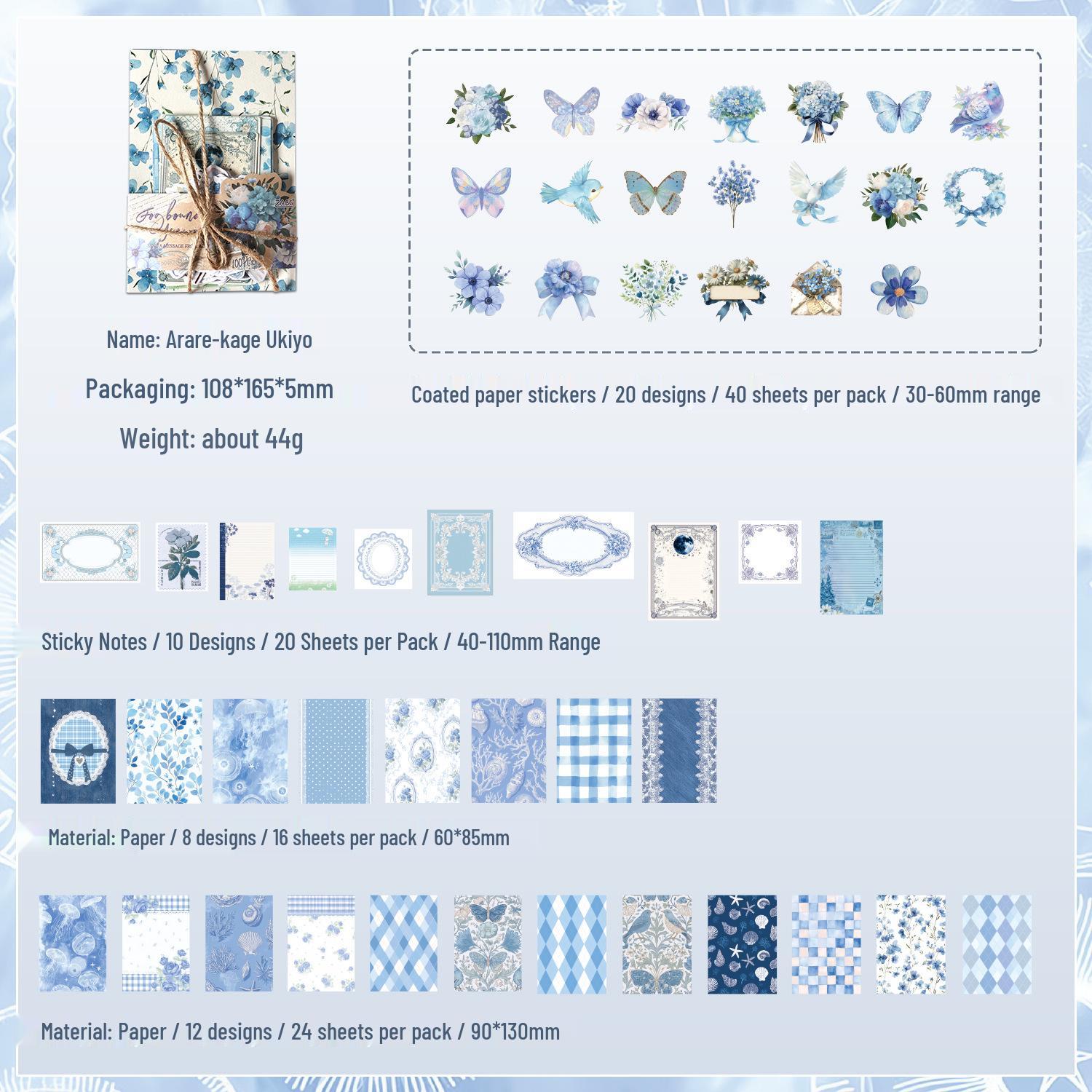 ZABC Серия  Дальний Ветер  Набор Материалов для Коллажа в Журнал, 4 Стиля