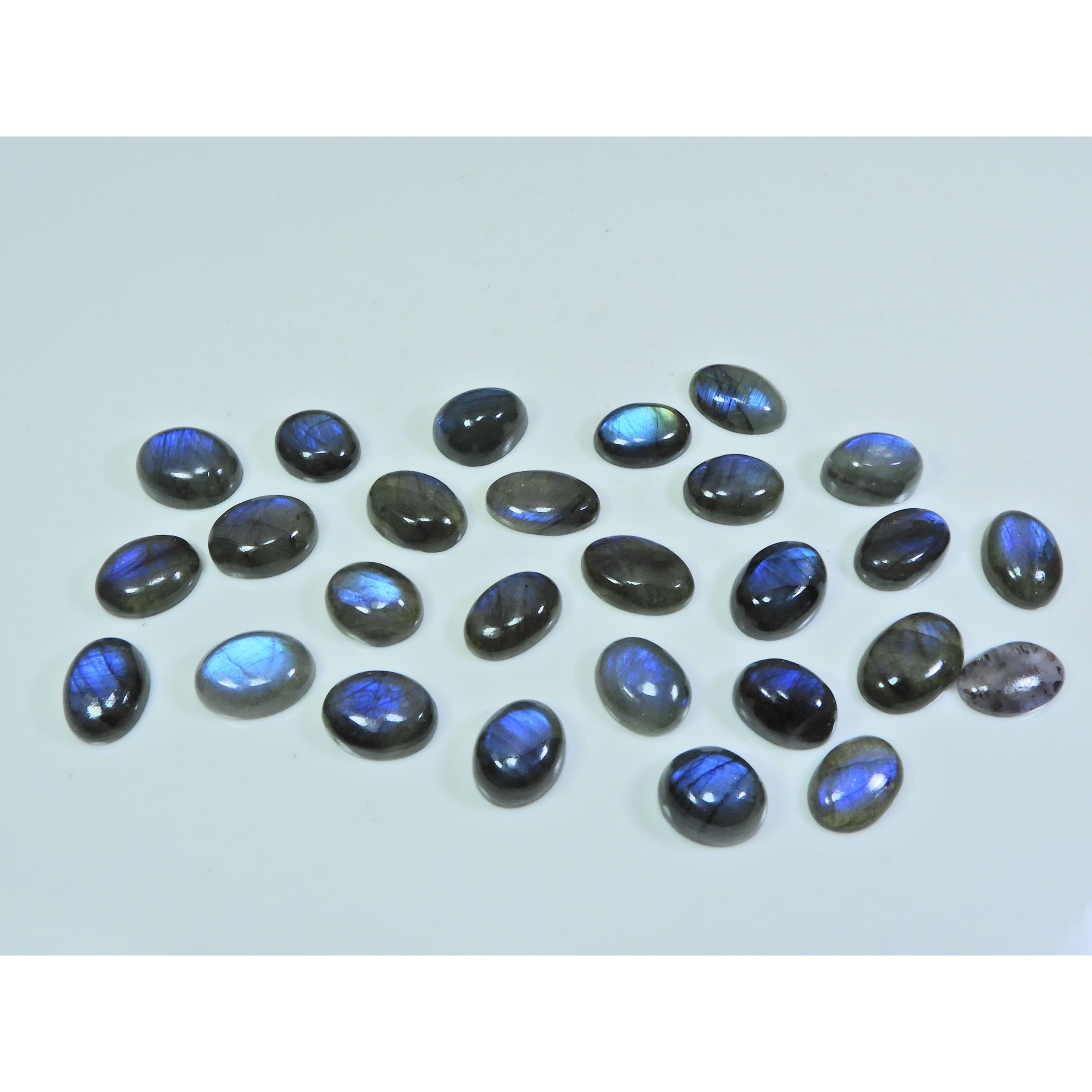 

8X12-9X14ММ Натуральный Голубой Лабрадорит Овальный Кабошон Свободный Драгоценный Камень Лот 27 Шт. SY-332