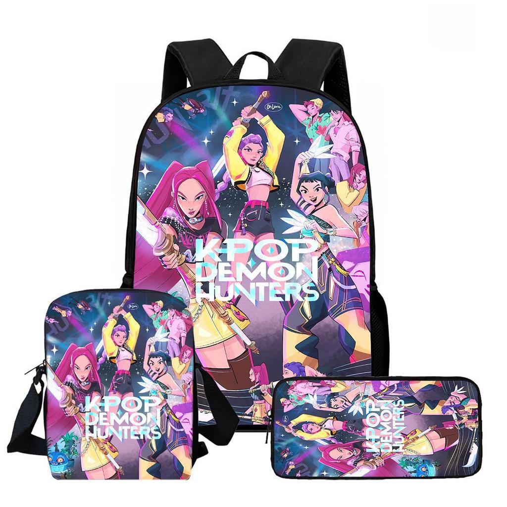 Kpop Hexenjäger High Definition Druck Große Kapazität Hoher Wert Anti-Buckel Verschleißfest Große Kapazität Schultasche Grundschule
