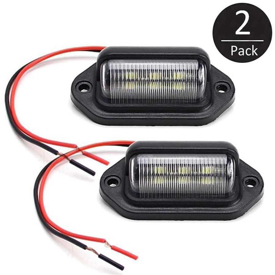 2 Pcs Car SUV Rear Mini License Plate LED Light Lamp 12V 6000K 1.8W Waterproof