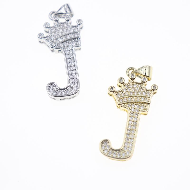 26 English Letters Women'S Letters Crown Pendant Necklace Zircon Pendant Jewelry