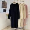 Long Knitted Hooded Dress Women's Loose New Sweater Skirt Autumn and Winter with Coat, Thin Inside
