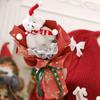 Santa Claus Cotton Pine Cone Handmade Christmas Crochet Bouquet Creative Xmas Flower Bouquet  Party
