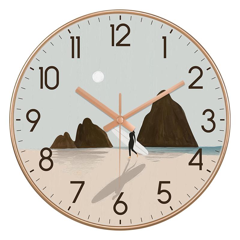 10/12 Inch Fashion Creative Wall Clock Silent Nordic Artist Living Room Bedroom Wall Watch Oil Painting Style Home Decoration