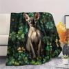Cat Women  Print Flannel Blanket, High quality Comfortable for All Seasons, Home Decor, Warmth and Comfort