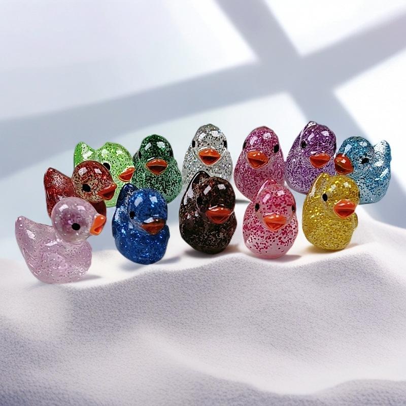 Luminous Sparkling Powder Ducks Moss Micro Landscape Resin Small Ornament Creative DIY Jewelry Accessories