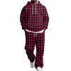 Completo da uomo con felpa con cappuccio a strati e pantaloni della tuta con elastico in vita, Outfit casual a due pezzi