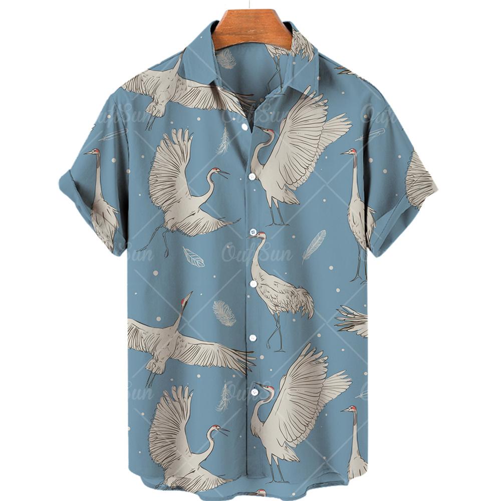 Men Retro Shirt Leisure Printed Cotton Floral Casual Dress Oversized Hawaiian Imported Clothing Arrivals Hipster