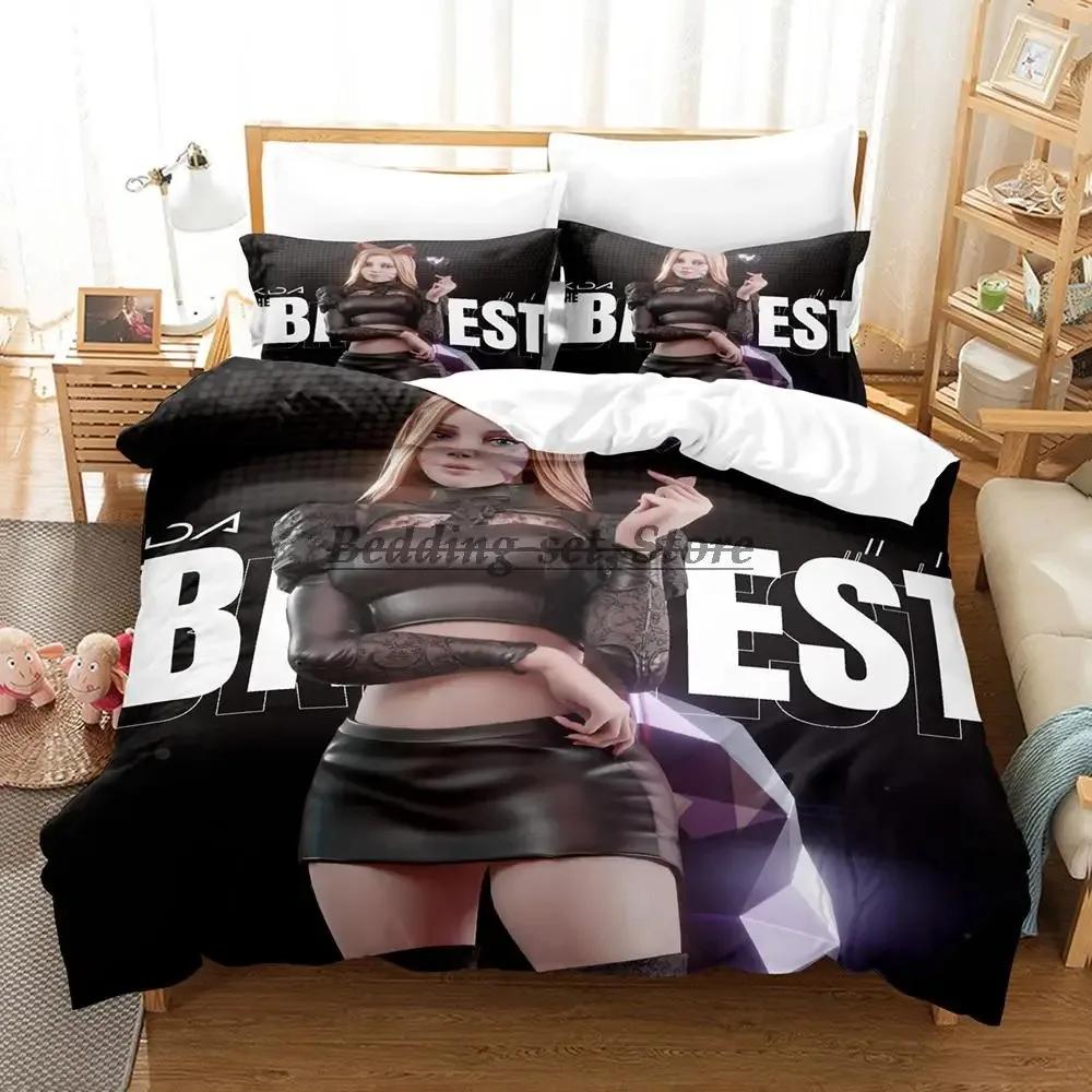 Kda The Baddest Bettwäsche-Set Einzelbett Twin Full Queen King Size Bettset Aldult Kinderzimmer Bettbezug-Sets Anime Bettlaken-Set