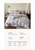 French Retro Jacquard Linen Bedding Set with Cotton Lace Trim - Luxury Princess Style