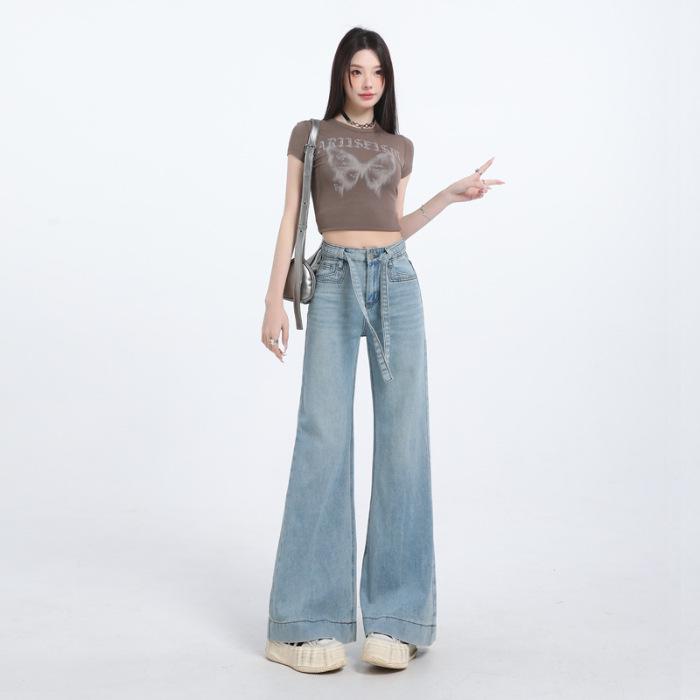 2025 Women s Trendy Spicy Style Micro-Flare Stretch Jeans - Extended Length Spring Pants S