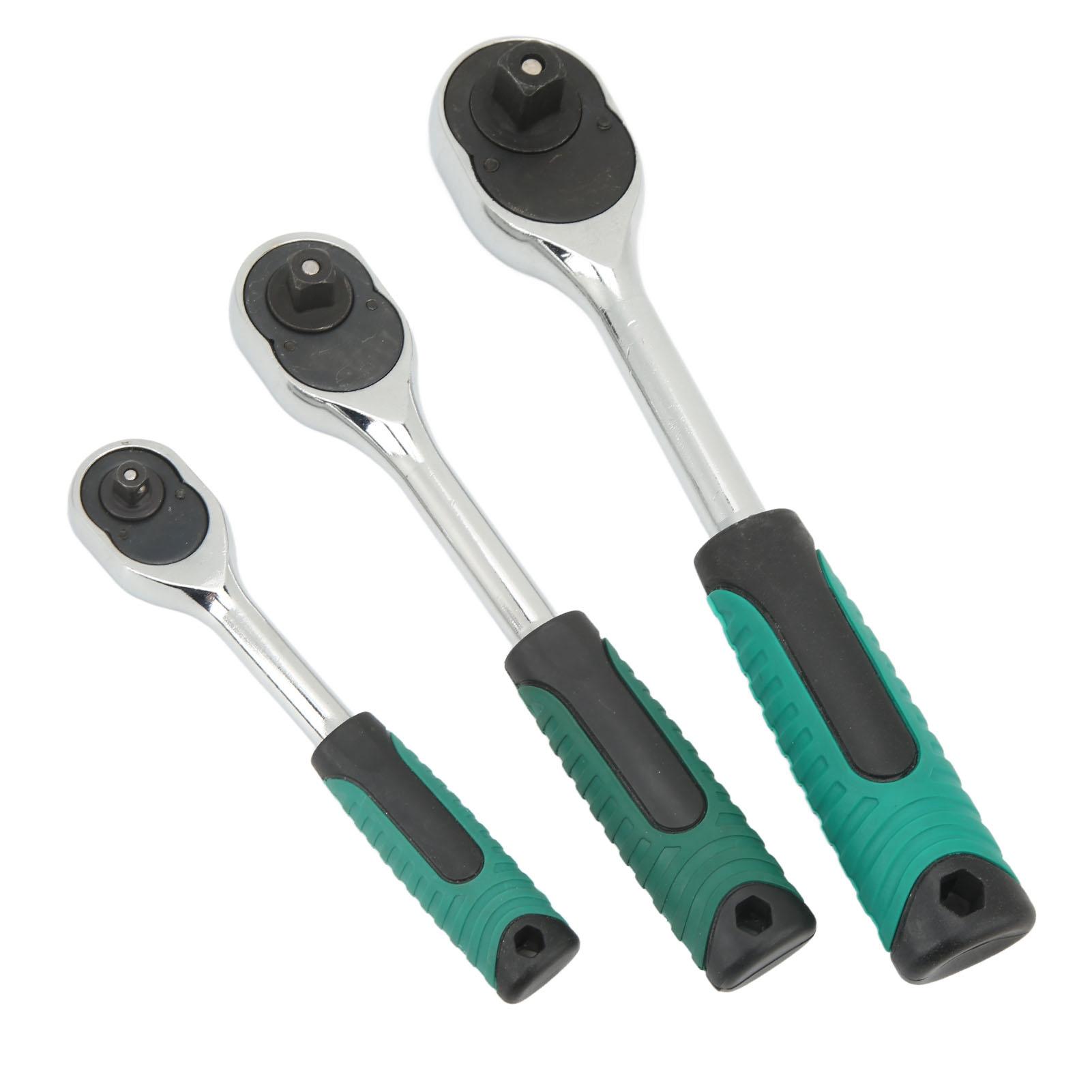 

3PCS 24 Tooth Ratchet Wrench 3 8in Metal Drive Socket Wrench for Car Repair Tool