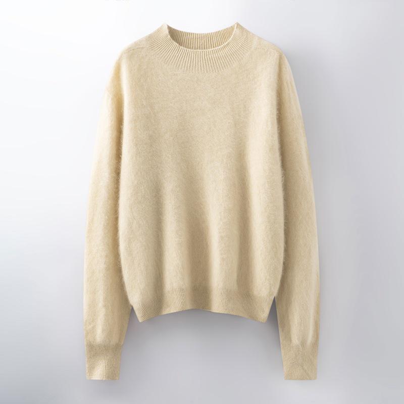 

Autumn/Winter 2025 Women s Brushed Knit Wool Loose Long Sleeve Sweater Large
