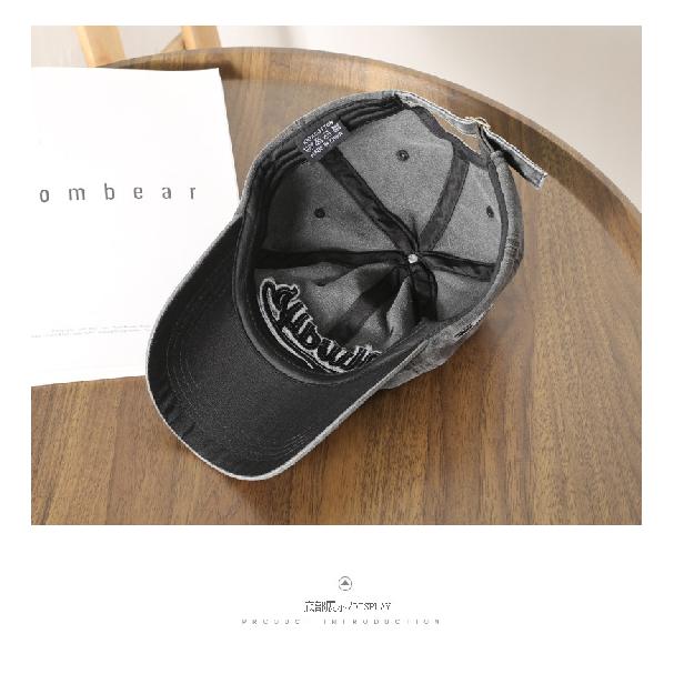 Trendy men's washed letter-embroidered baseball cap, suitable for outdoor wear, offering sun protection and shade for women