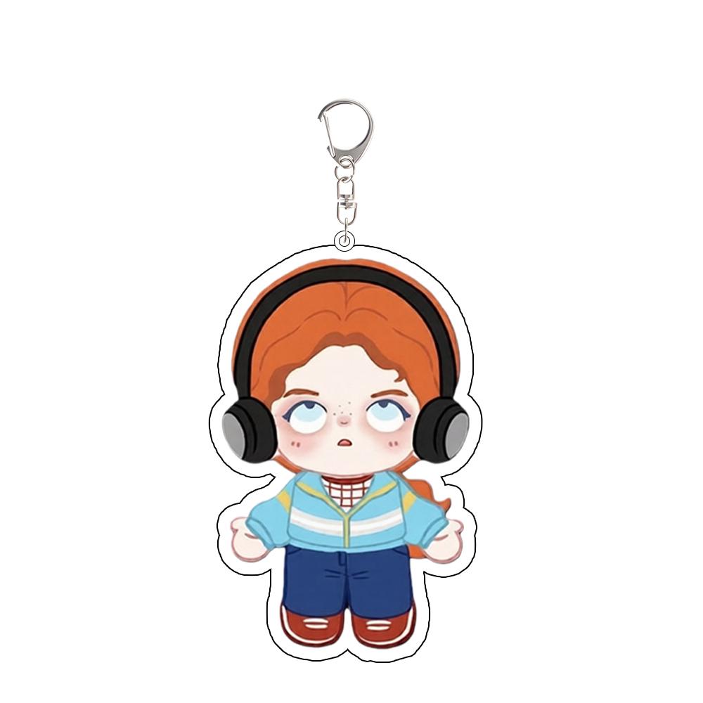 

For Acrylic Keychain Peripheral Max Dustin Eleven Steve Lucas Mike Will Nancy Q Version Cartoons Backpack Pendant Festival Gift