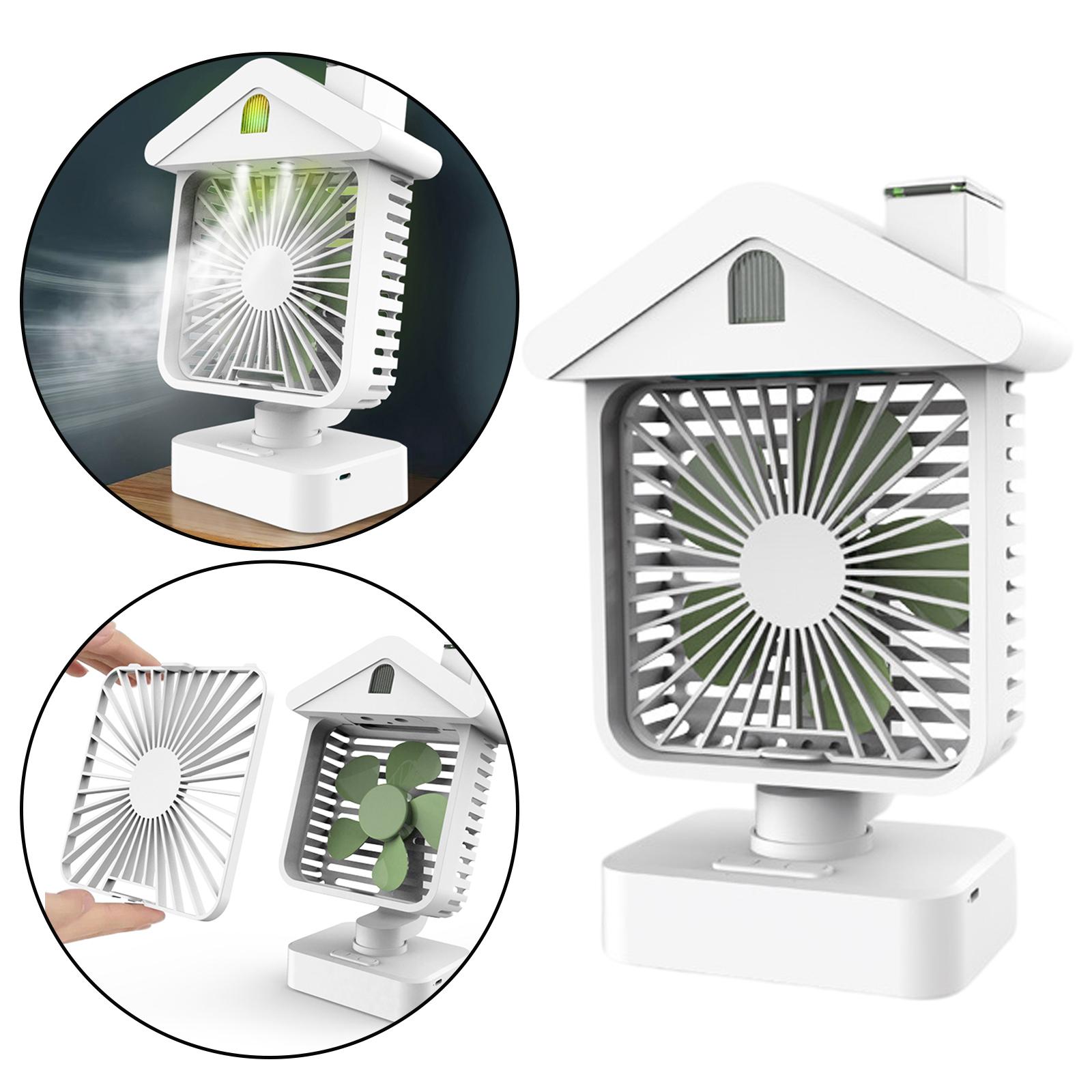 Portable Mini Rechargeable Water-cooled Air Conditioner Desktop Cooler Desk Fan 3 Speeds Humidifier Mist for Home Car Office