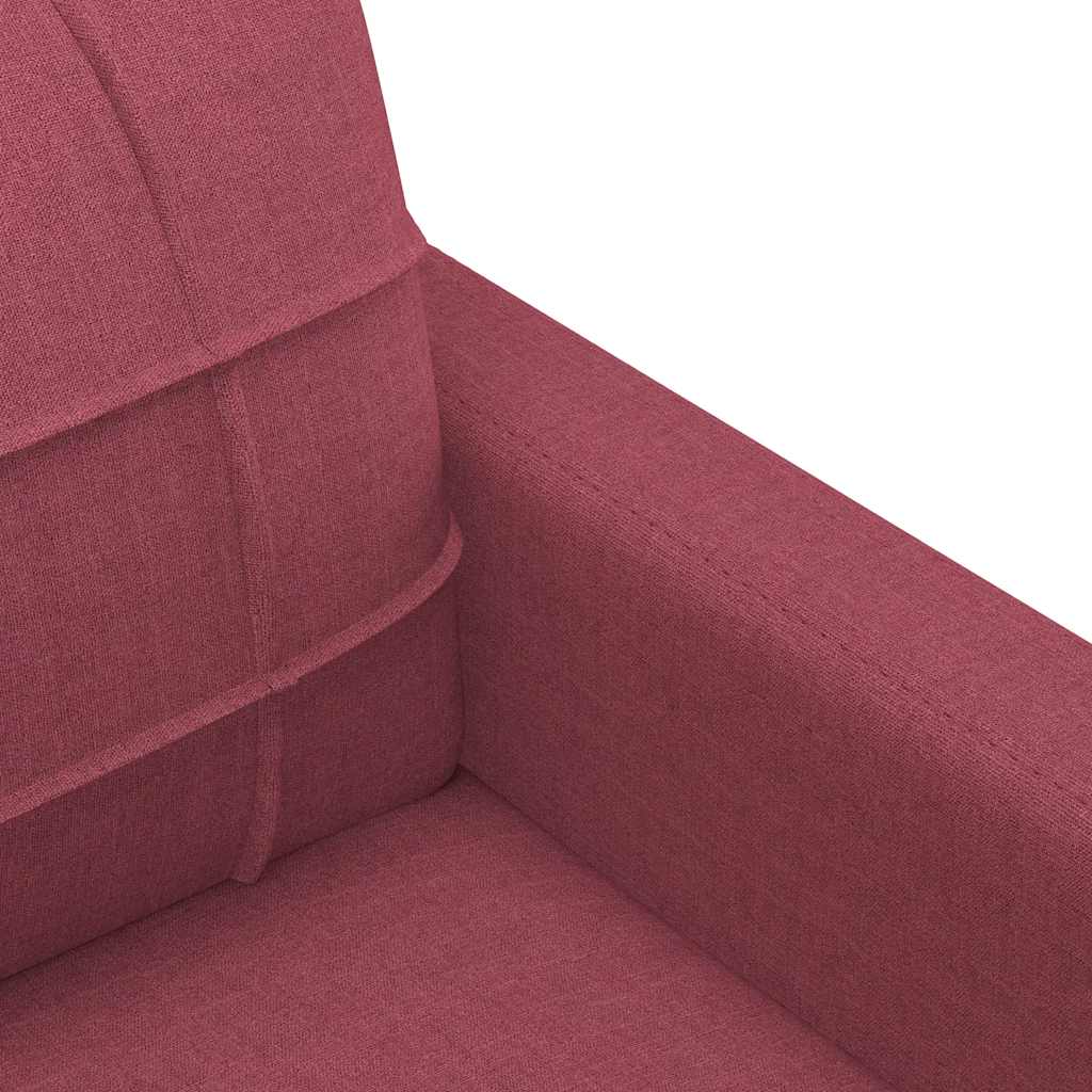 3 Seater Sofa Burgundy 180 cm Fabric