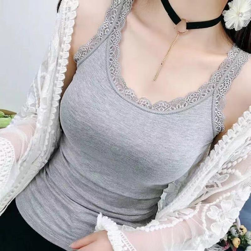 

Summer Top Women Sleeveless Lace Tank Top Sexy Women s T-shirt Vest Tank Tops Female Vest Tops White Black Underwear Women One Size