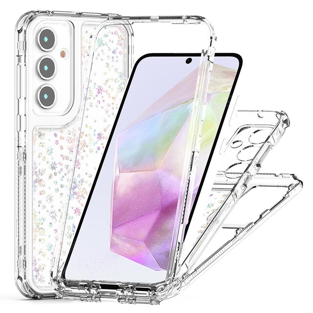 

Для Samsung Galaxy A35 5G Чехол Акриловый ТПУ Прозрачный Чехол для Телефона с Лазерной Печатью Hearts