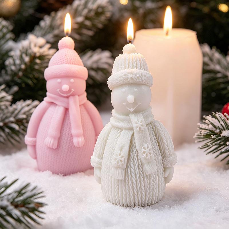 3D Snowman Christmas Candle & Soap Mold - Handmade Festival Scented Silicone Mold