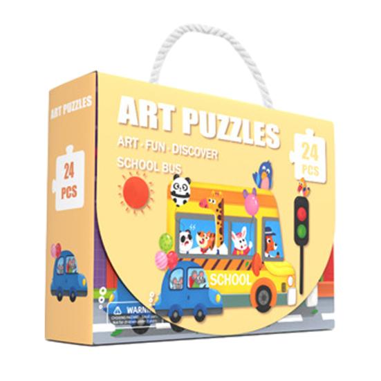 24/48/60Pcs/Set Cartoon Jigsaw Puzzle Toy Animal Vehicle Dinosaur Preschool Leaning Puzzle Game Toddlers Boys