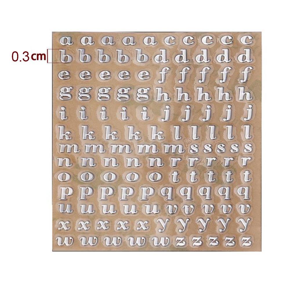 1PC Copper-Nickel Epoxy Resin Decorative Stickers 3mm Thickness Gold Sliver Chunky Glitter Letters Epoxy Resin Art Metal