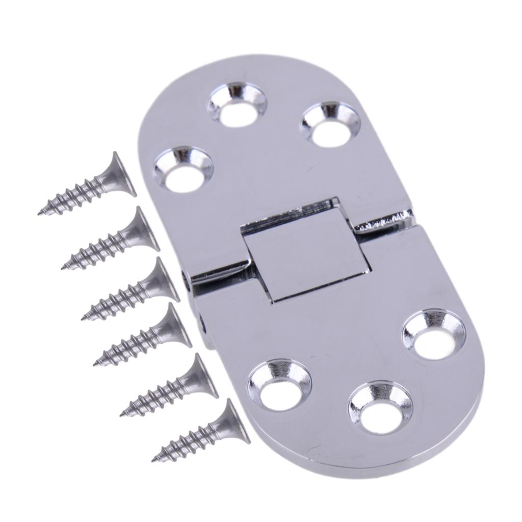 2 Stück 70 x 30 mm Silber Zinklegierung Marine Luke Tür Scharnier 180 Grad Bündigmontage für Boot Wohnmobil