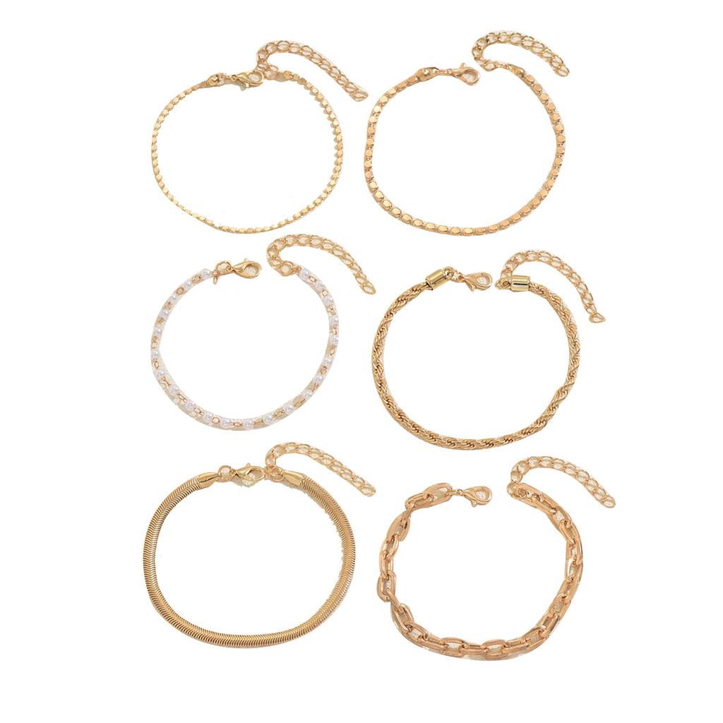 Ensemble de Bracelets pour Femmes Style Européen et Américain Bracelet Design Géométrique Tissé Bijou Polyvalent