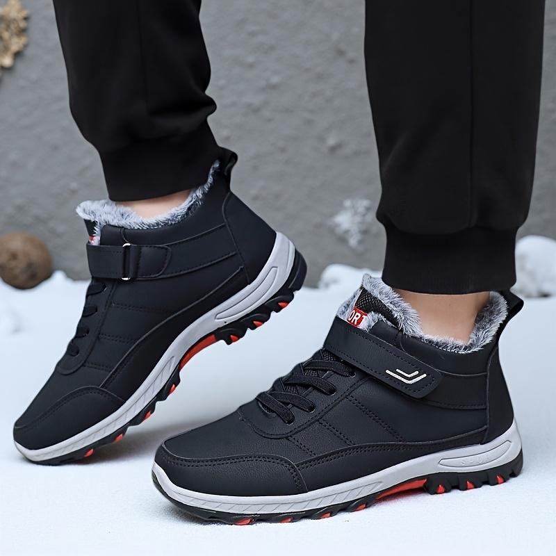 Men's Thickened Winter Snow Boots Fleece Lined Ankle High Non Slip Outdoor Hiking Daily Wear Cold Weather Athletic Durable Shoes Sizes 39-46