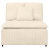 Modular Sofa Center Module with Cushions Cream 100 Cm