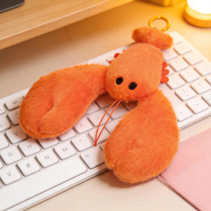 Creative Pulling Thread Lobster Plush Toys Soft Lifelike Lobster Hanging Doll Cute Delicate Keychain Bags Decor Funny Gift
