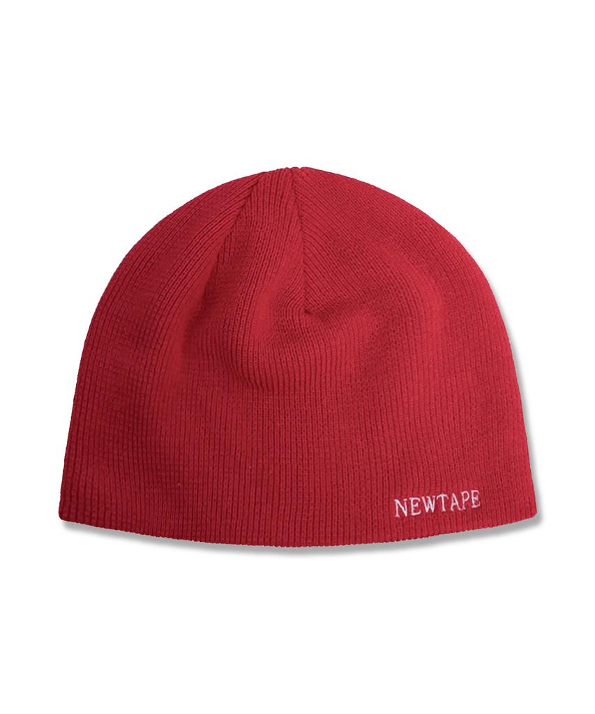 Nyuteib Oversized Lettering Cotton Short Beanie - Red