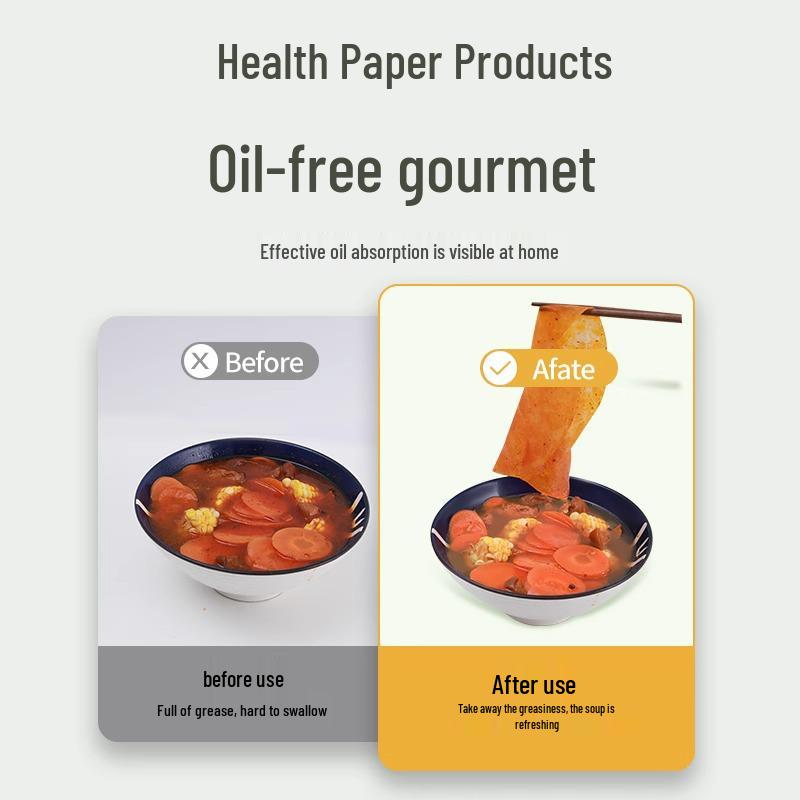 Food Grade Oil Absorbing Sheets for Soup and Simmering - Oil Filtering Paper and Cloth