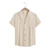 Camicie Casual a Maniche Corte da Uomo Abbigliamento da Strada per il Tempo Libero Camicie a Bottone con Collo a Punta Monocolore da Uomo Camicetta Vintage per le Vacanze