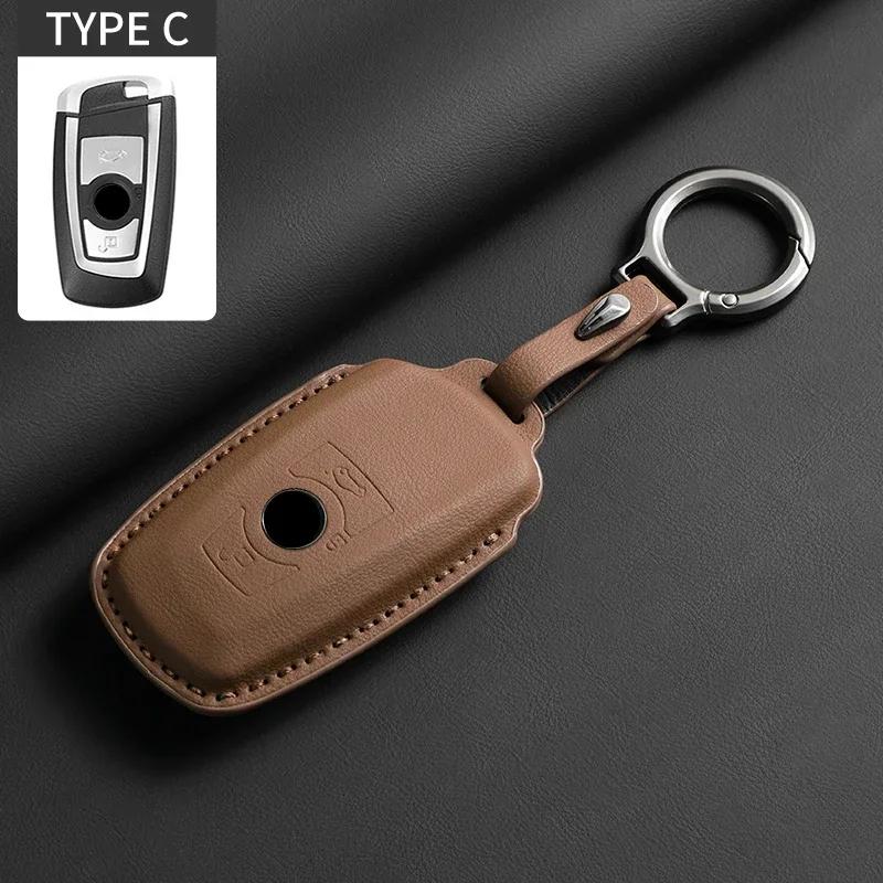 Leather Car Key Case Cover Holder Keychain Shell for BMW F20 F15 F16 F48 G20 G30 G01 G02 G05 G11 X1 X3 X4 X5 X6 1 3 4 5 Series