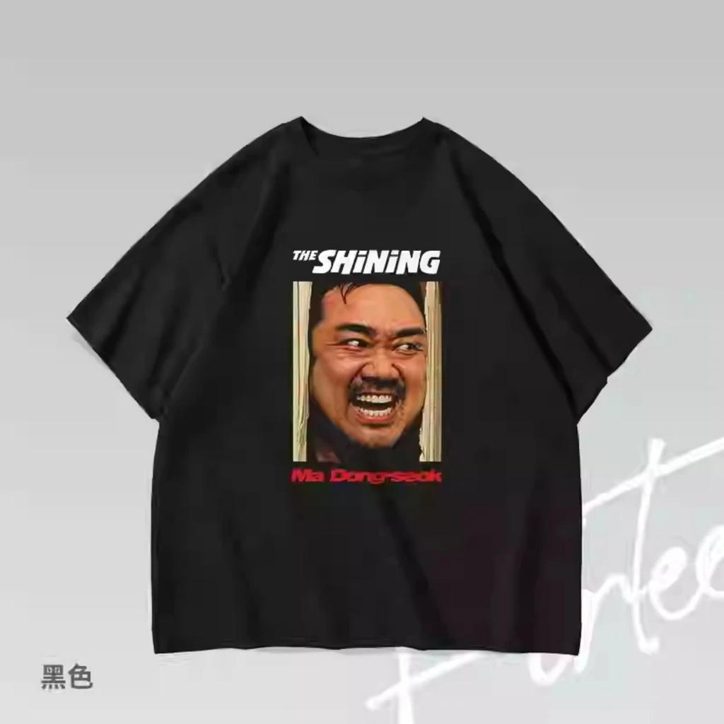2025 Flash Ma Dong-seok Style American Vintage Movie Print Fun T-shirts for Men and Women, High-quality Luxury Brand Ins Y2k